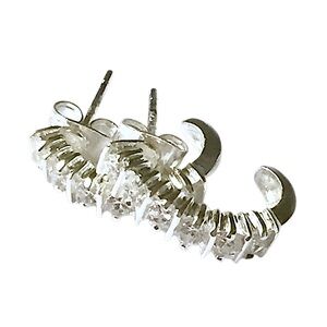 Sterling Silver CZ Hoop Earrings 925